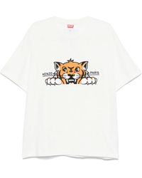 KENZO ケンゾー 'Gots Happy Tiger' White Crewneck T-Shirt KENZO Gots Happy Tiger Crewneck T-Shirt in White for Men | Lyst