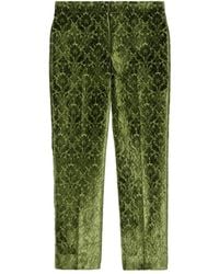 Burberry - Damask-Pattern Velvet Trousers - Lyst