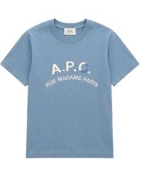 A.P.C. - T-Shirt With Faded-Effect Logo - Lyst