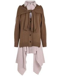 Monse - Combo-Knit Aymmetric Shirt Dress - Lyst