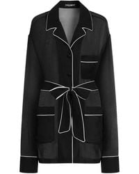 Dolce & Gabbana - Button-Fastening Belted Jacket - Lyst