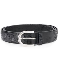 Orciani Engraved leather belt - Noir