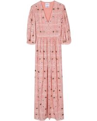 Hayley Menzies - Stud-embellished Printed Midi Dress - Lyst