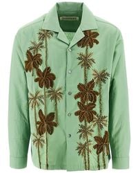 BAZISZT - Palm-Tree-Embroidered Shirt - Lyst