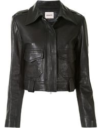Khaite - Cordelia Cropped Leather Jacket - Lyst
