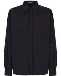 Dolce & Gabbana - Button-Down Overhemd Met Geplooid Detail - Lyst