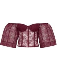 Hellessy - Morrison Lace Puff-Sleeve Bustier - Lyst