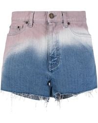 Saint Laurent - Ombré-Effect Denim Shorts - Lyst