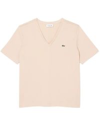 Lacoste - T-Shirt À Col V - Lyst