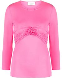 Blumarine - T-Shirt Con Applicazione A Fiori - Lyst