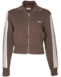 Autry - Stripe-Detail Logo-Embroidered Jacket - Lyst