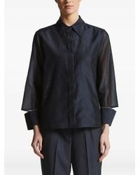 Peserico - Sheer-Paneled Collared Shirt - Lyst