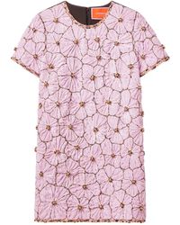 La DoubleJ - Vestido de día corto con bordado floral - Lyst