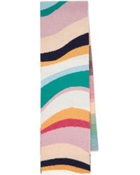 Paul Smith - Stripe-Pattern Lambs Wool Scarf - Lyst
