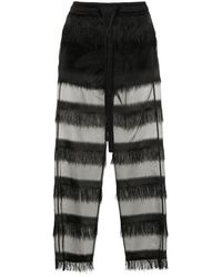 Genny - Fringed Straihgt Trousers - Lyst