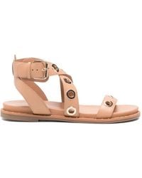 Carmela - Eyelet-Embellished Leather Sandals - Lyst