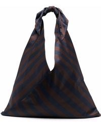 Jejia Striped Knotted Shoulder Bag - Brown