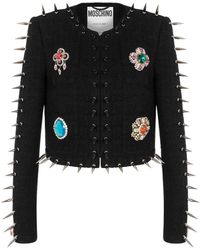 Moschino - Crystal-embellished Cropped Jacket - Lyst