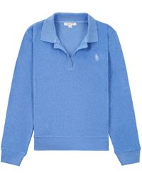 Sporty & Rich - Frottee-Pullover mit Poloshirtkragen - Lyst