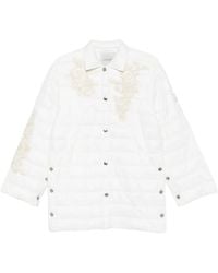 ERMANNO FIRENZE - Embroidered Quilted Coat - Lyst
