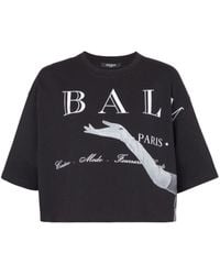 Balmain - T-shirt Met Print - Lyst