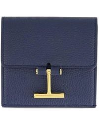 Tom Ford - Tara Logo-Clasp Grain-Leather Cardholder - Lyst
