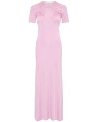 Marine Serre - Moon-Motif Cut-Out Gathered Maxi Dress - Lyst