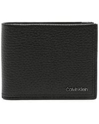 Calvin Klein - Logo-Plaque Bi-Fold Leather Wallet - Lyst