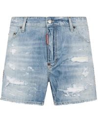 DSquared² - Distressed-Effect Shorts - Lyst