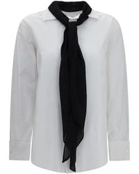 Sacai - Scarf-Detail Poplin Shirt - Lyst