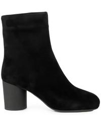 Linda Baumann - Suede Block-Heel Ankle Boots - Lyst