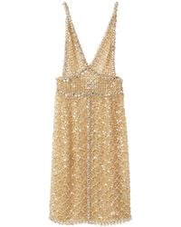 Miu Miu - Bead-Embellished Organza Midi Dress - Lyst
