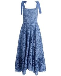 Alice + Olivia - Rosalee Lace Midi Dress - Lyst