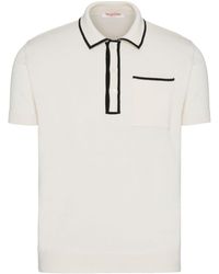 Valentino Garavani - Contrast-trim Cotton Polo Shirt - Lyst