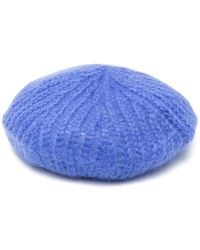 Ganni - Ribbed-knit Beret Hat - Lyst