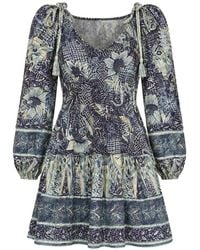 Ulla Johnson - Robe Courte Froncée À Fleurs - Lyst