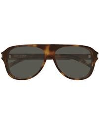 Saint Laurent - Tortoiseshell-Effect Pilot-Frame Sunglasses - Lyst