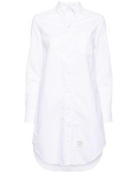 Thom Browne - Logo-patch Poplin Shirt Dress - Lyst