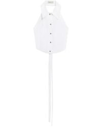 Blumarine - Collared Pleated Top - Lyst