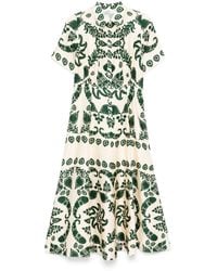 Sandro - Floral-Print Collared Satin Maxi Dress - Lyst
