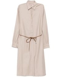 Herno - Belted Shirt Midi Dress - Lyst