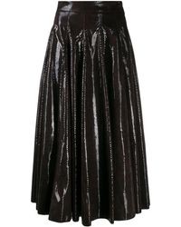 MSGM Jupe mi-longue texturée - Marron