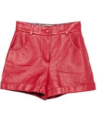 MITILIANE COUTURE - Button Leather Shorts - Lyst