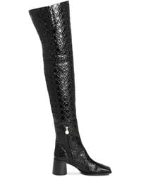 Marine Serre - 65Mm Monogram-Embossed Leather Boots - Lyst
