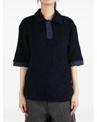 Commun's - Textured Knit Polo Shirt - Lyst