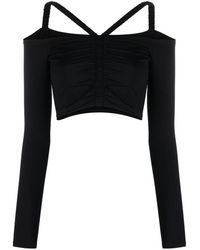 Patrizia Pepe - Ruched-detail Off-shoulder Cropped Top - Lyst