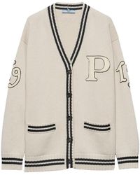 Prada - Cardigan Mit Logo-Patch - Lyst