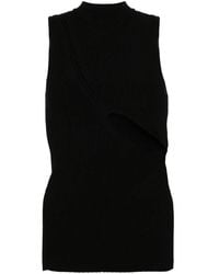 The Attico - Cropped Ribbed Knit Tank Top - Lyst