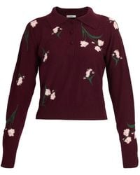 Erdem - Floral-Knit Polo Shirt - Lyst
