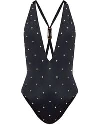 Versace - One-Piece Swimsuit With Shimmering Appliqués - Lyst